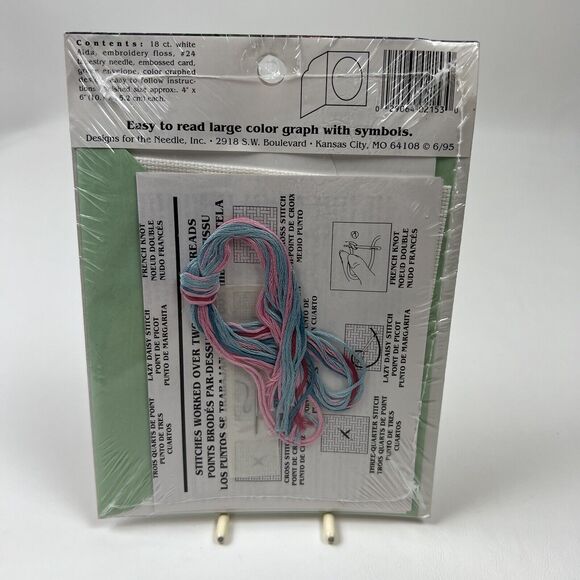 STITCH & SEND Cross Stitch Kit Baby Footprint 2153 Mailer Card Shower Gift NIP - Picture 4 of 4